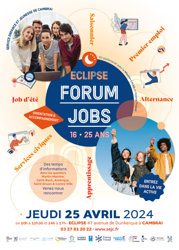 Affiche Forum jobs 16 - 25 ans à Cambrai - Nord