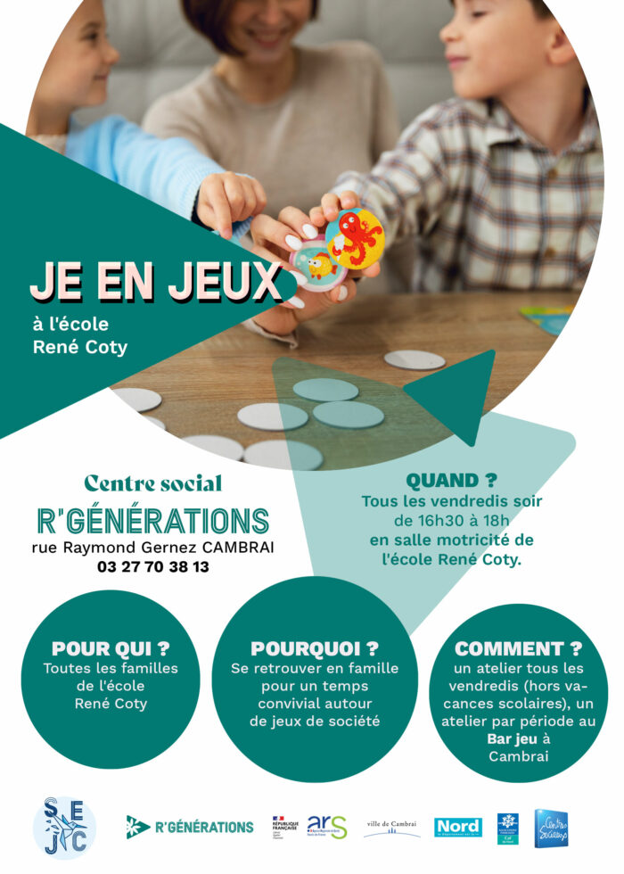 affiche je en jeux a école rené Coty de Cambrai